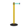 Montour Line Stanchion Belt Barrier Yellow Post 7.5ftLight Green Belt MS630-YW-LGN-75